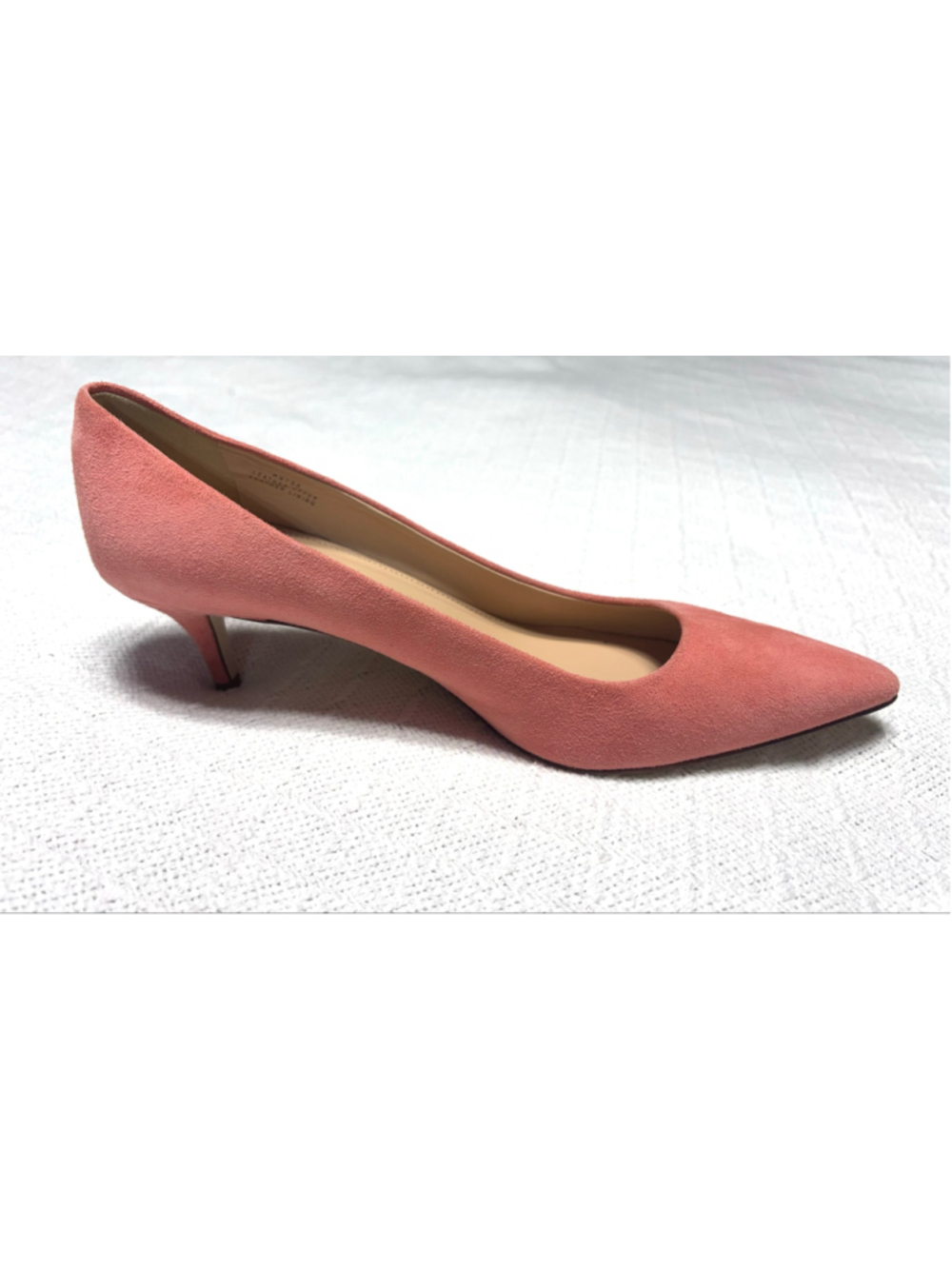 J. Crew Dulce Kitten Heels Size 8.5 Suede Pink Pointed Toe Pumps Italy EUC
